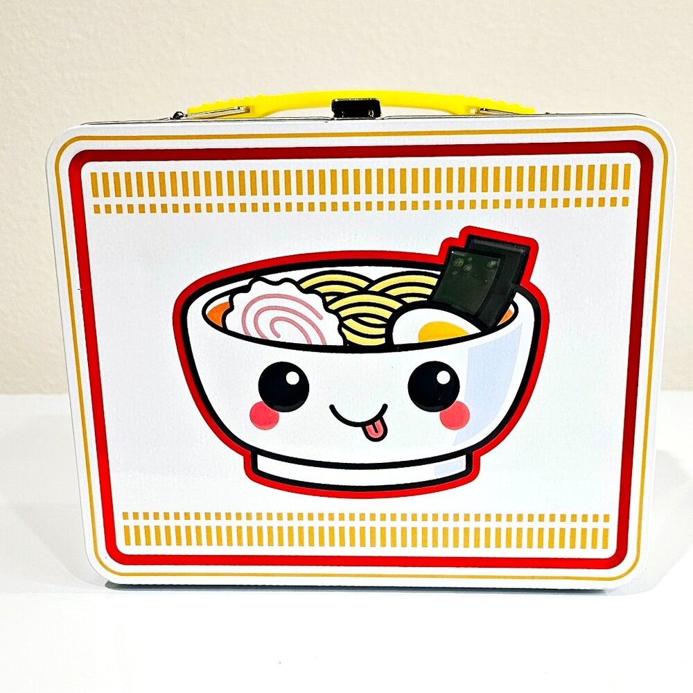 Ramen Metal Lunch Box Kawaii Yellow handle Bento Tin